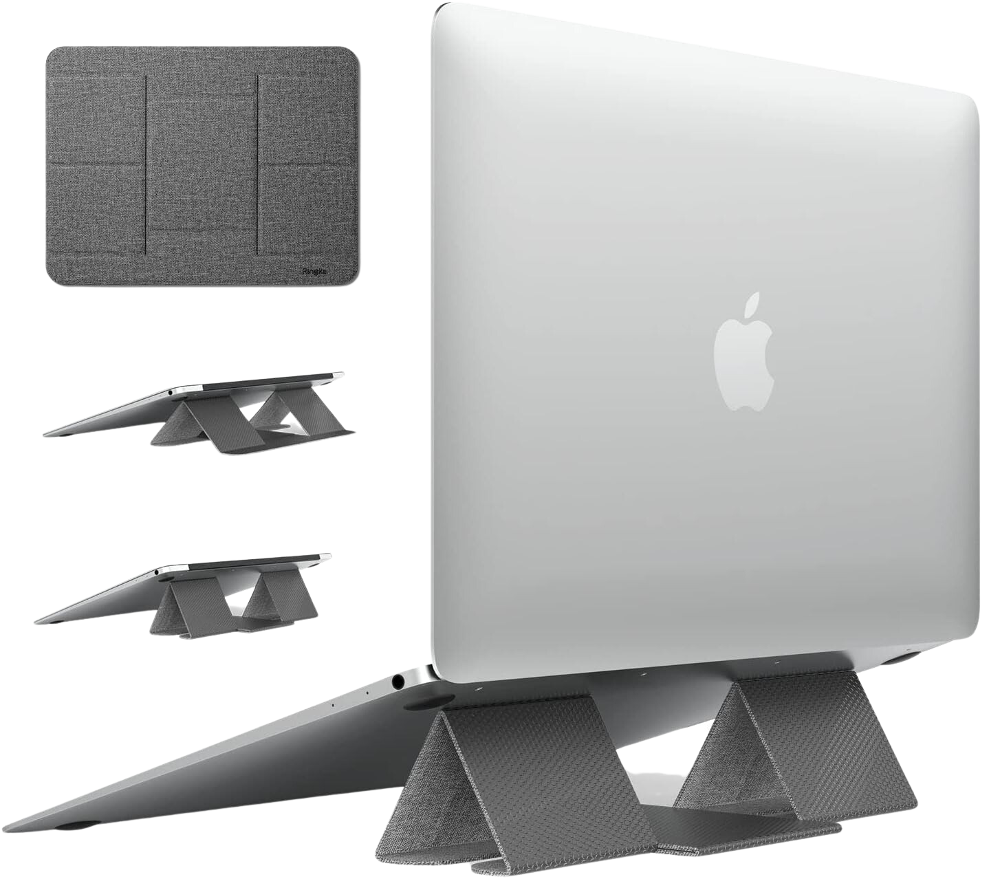 Ringke Folding Stand 2 - Ergonomischer Laptop-Ständer - Belüftet & Tragbar - Grau