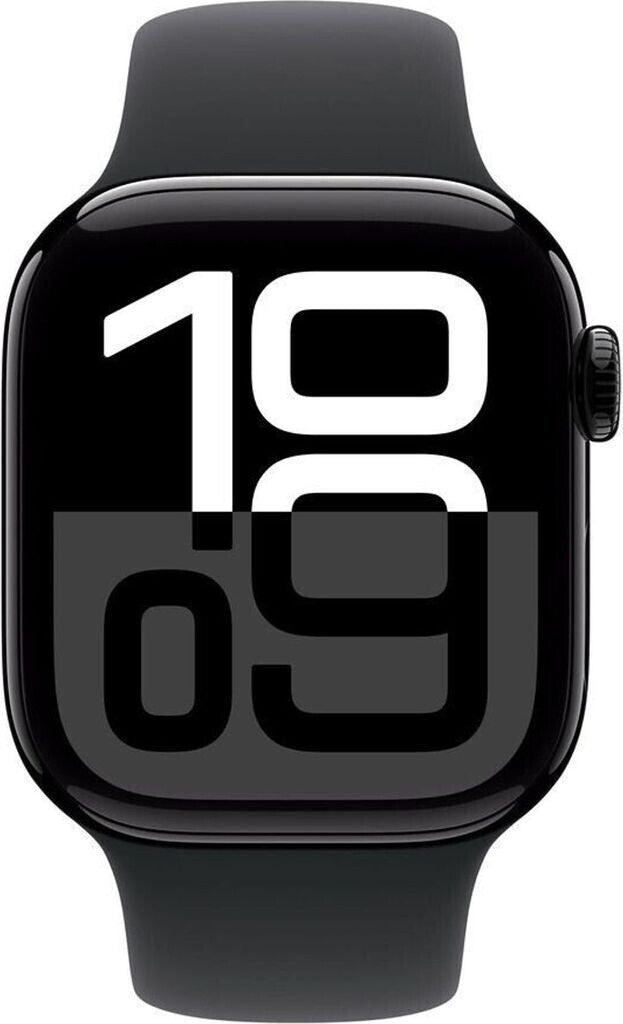 Apple Watch Series 10 4G – 46mm Aluminium Diamantschwarz – Sportarmband Schwarz M/L – LTE, eSIM, GPS, WatchOS 11 – Neueste Generation